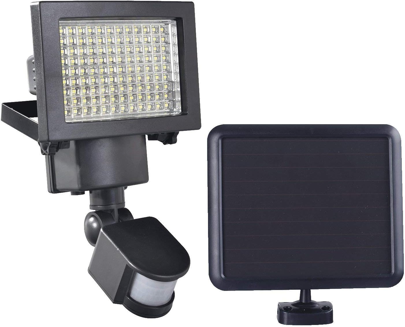 108 SMD LEDs Bright Outdoor Solar Powered Motion Sensor Activated Security Light, 1100 lumens, Time and 3 Intelligent Modes Adjustable, Solar Panel with 15FT Extend Cable