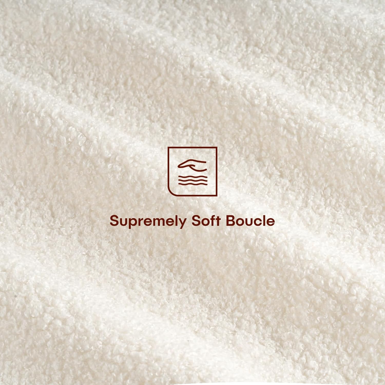 Cloud Full Size Platform Bed Frame, Soft Boucle Bed Frame with Round Corner, Upholstered Bedframe Full with Heavy Duty Wood Slat, No Box Spring Needed, Easy Assembly, White