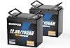 2 Pack 12V 100Ah Mini LiFePO4 Battery, Smaller than BCI Group 24 Built in 100A BMS, Up to 15000 Cycles, 1280Wh Lithium Battery for RV, Solar Off-Grid, Camping, Trolling Motor