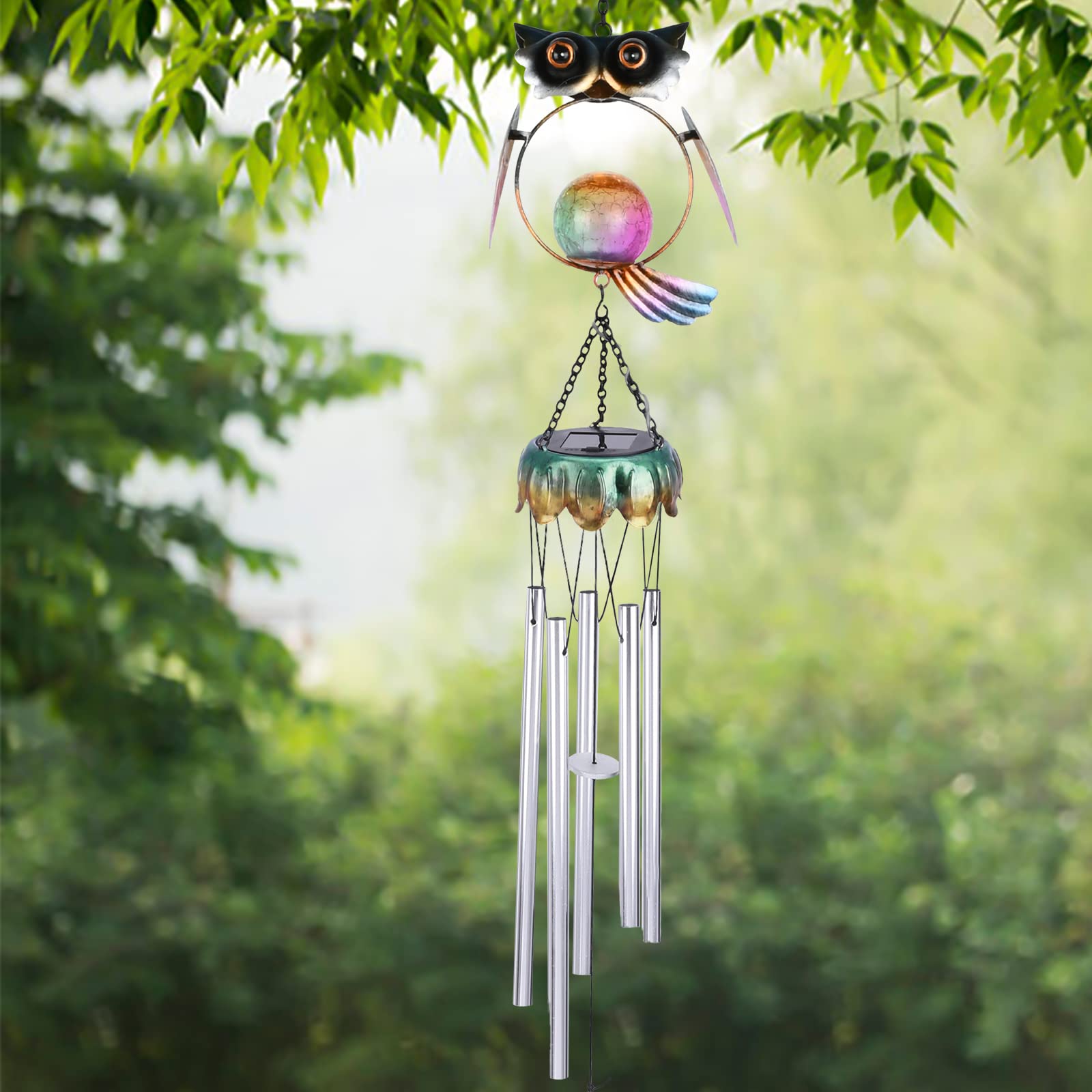 1 x Brand New MUMTOP Wind Chimes for Outside - Solar Wind Chimes, Owl ...