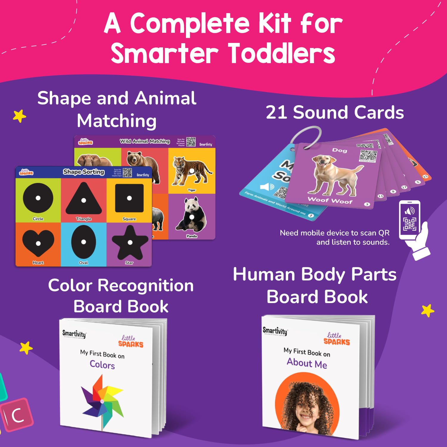 Smartivity 5in1 Montessori Play Box for 1+ Years Boys & Girls | 5 Educational Activities | Birthday Gift for 1+ Year Old Kids I Brain Boosting Toy, Builds - Motor, Shapes, Matching Skills - Image 3