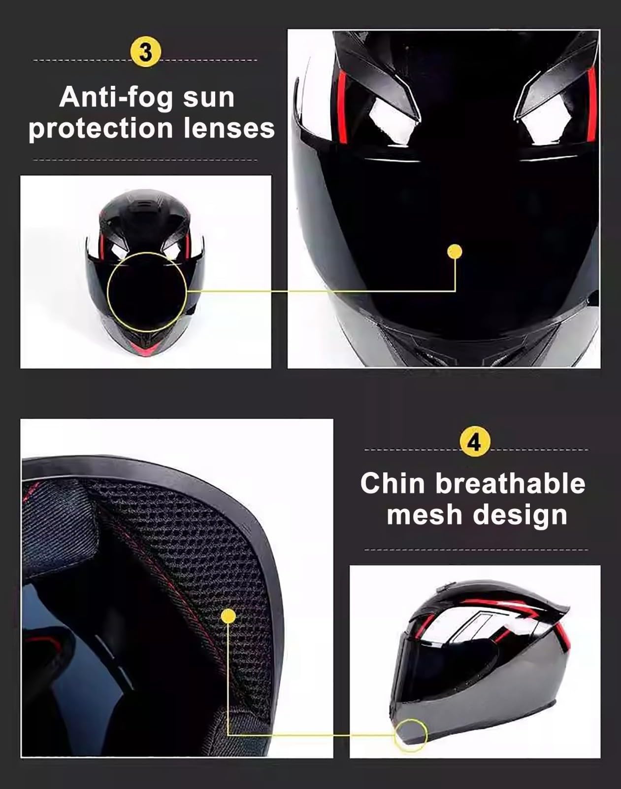 Kaski motocyklowe Turystyczne kaski motocyklowe motorowery atmosfery uliczne homologacja ECE skutery kaski integralne kaski męskie i damskie H,XXL (61-62 cm)