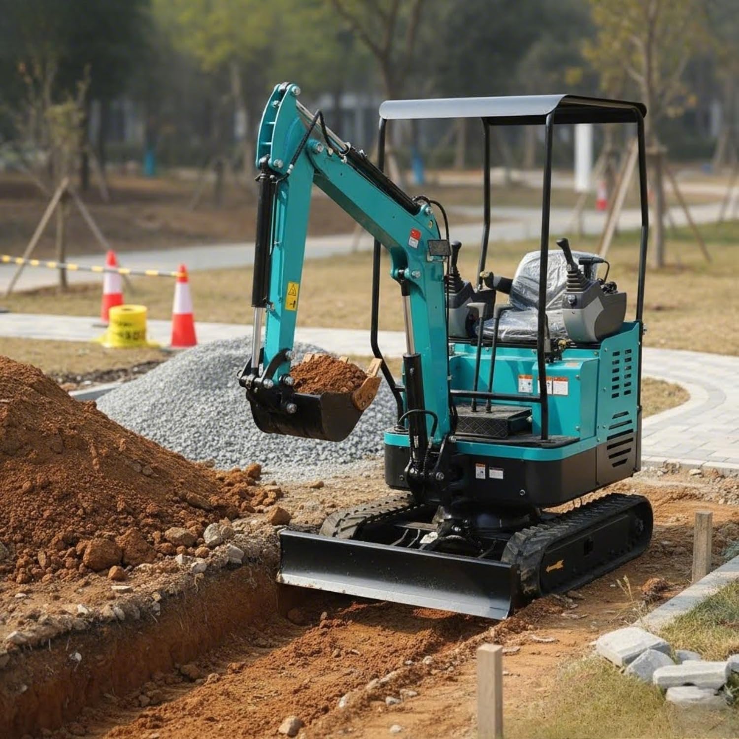 Customizable Compact Hydraulic Mini Excavator 1.6/1.8/2 Ton for Garden Projects Landscaping Light Construction Farm Work and Trenching with Strong Power System and Easy Maneuverability