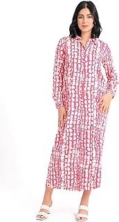 فستان بتصميم قميص بنمط مطبوع للنساء من كارينا