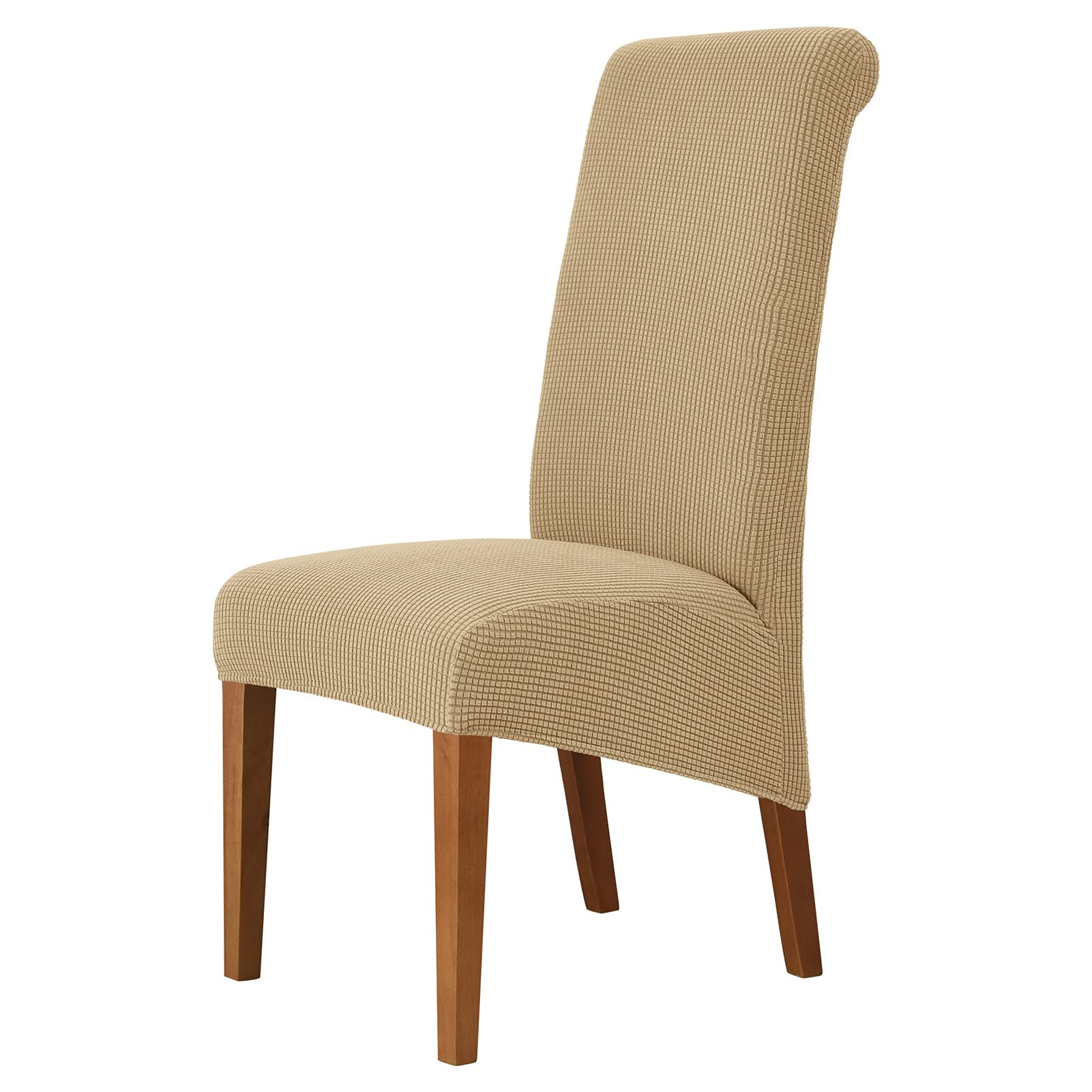DZYP Large Dining Chair Covers High Back Stretch Super Fit Washable Removable Seat Covers Protector Slipcovers for Dining Room (Khaki,Set of 2) — image 1