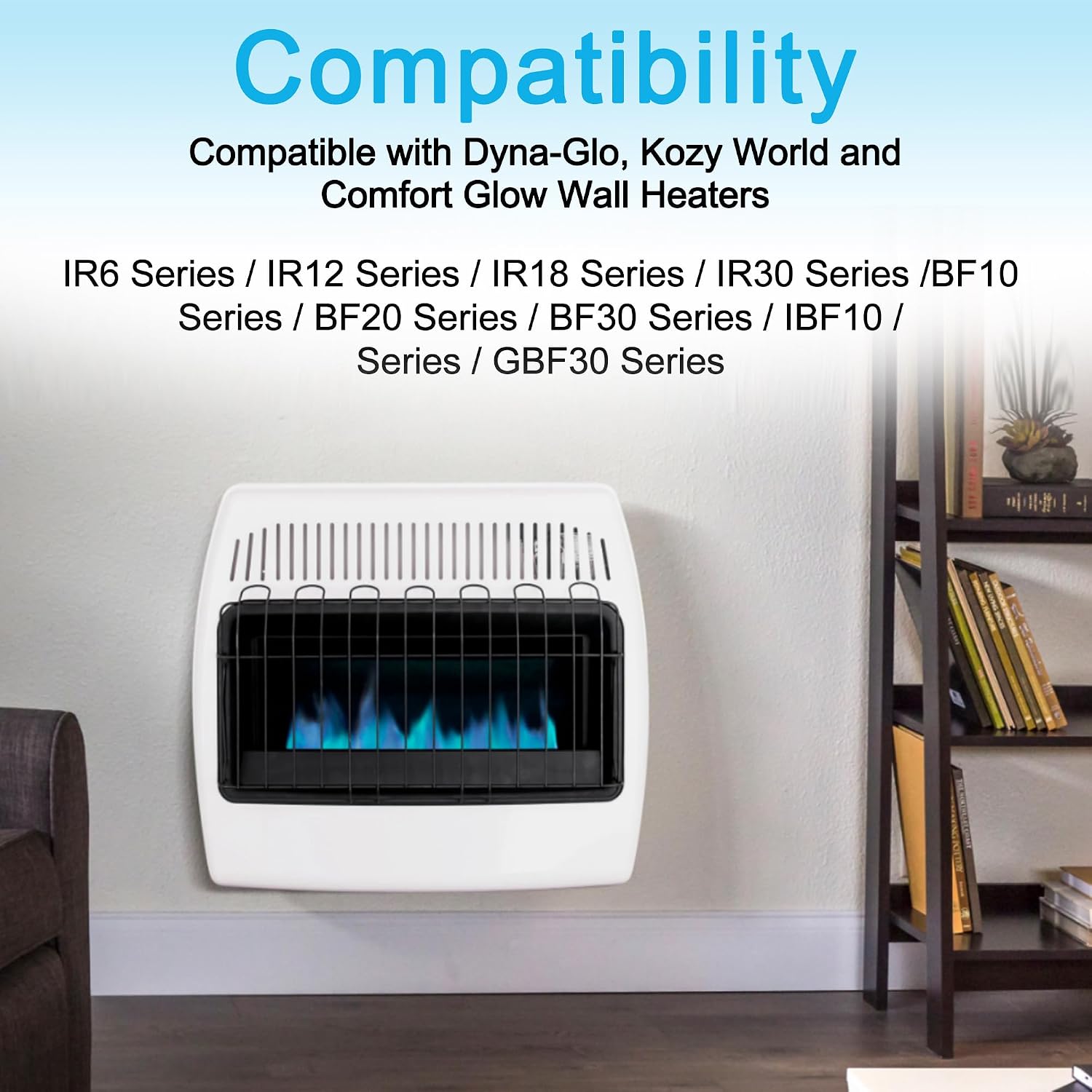 WHF100 Wall Heater Fan for Dyna-Glo 30,000 BTU, Kozy World and Comfort Glow Vent Free Wall Heater's, Heater Blower Fan Replacement for DynaGlo