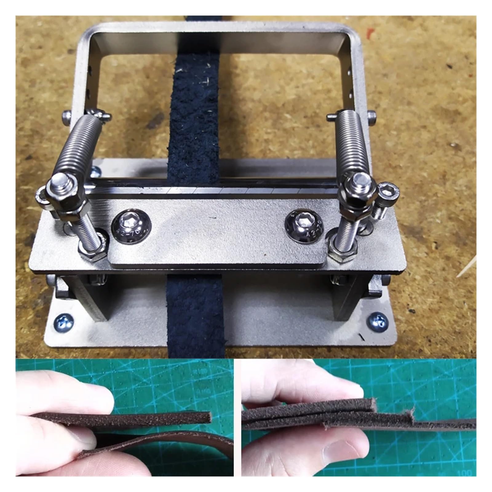Máquina Manual de adelgazamiento de correas de tiras DIY, herramienta de rodillo pelador de corte for máquina divisora ​​de cuero de vaca Herramienta eléctrica
