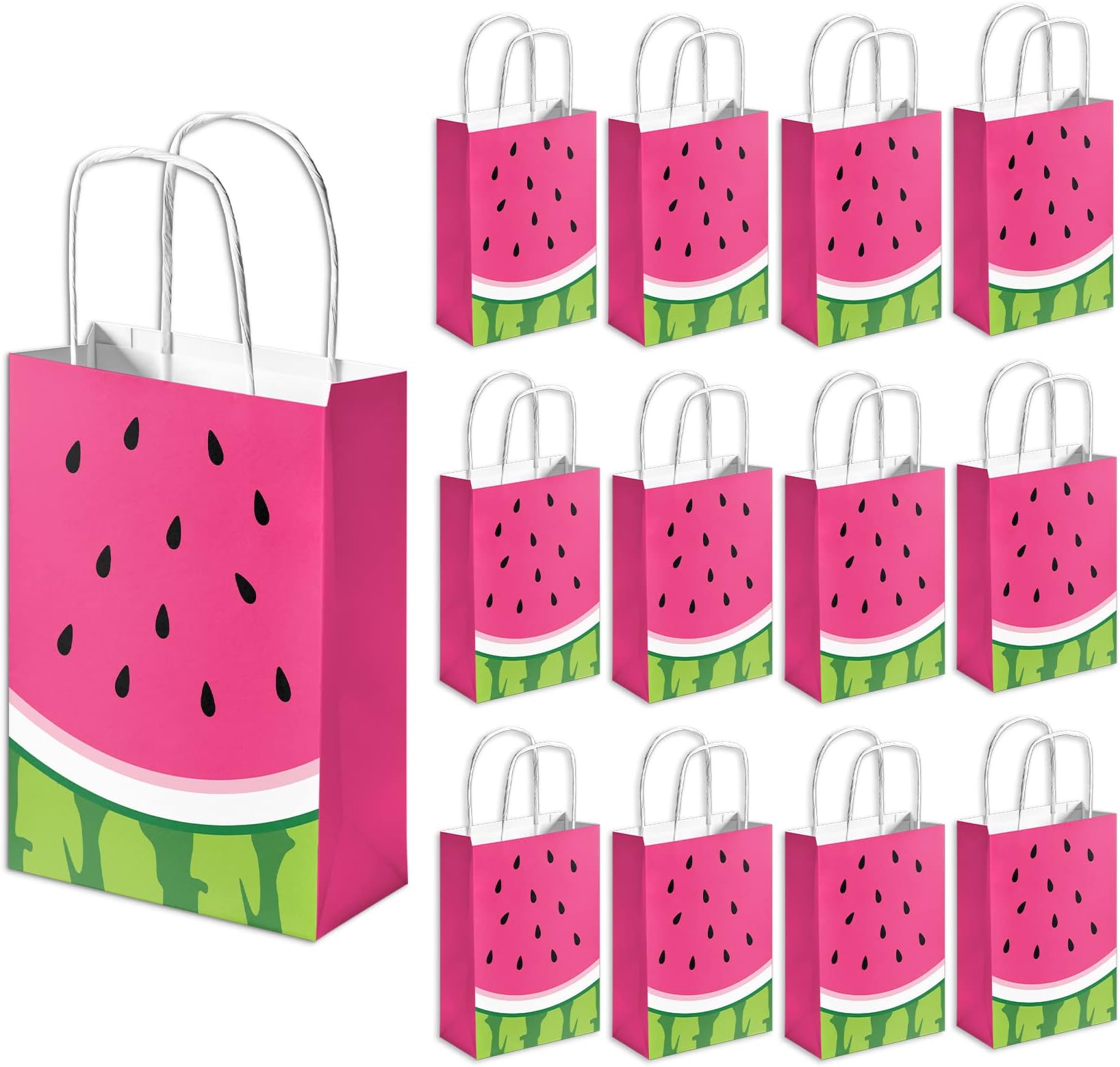 Happy Storm Watermelon Gift Bag Watermelon Themed Party Bags Decorations Summer Fruit Watermelon Goodie Bag