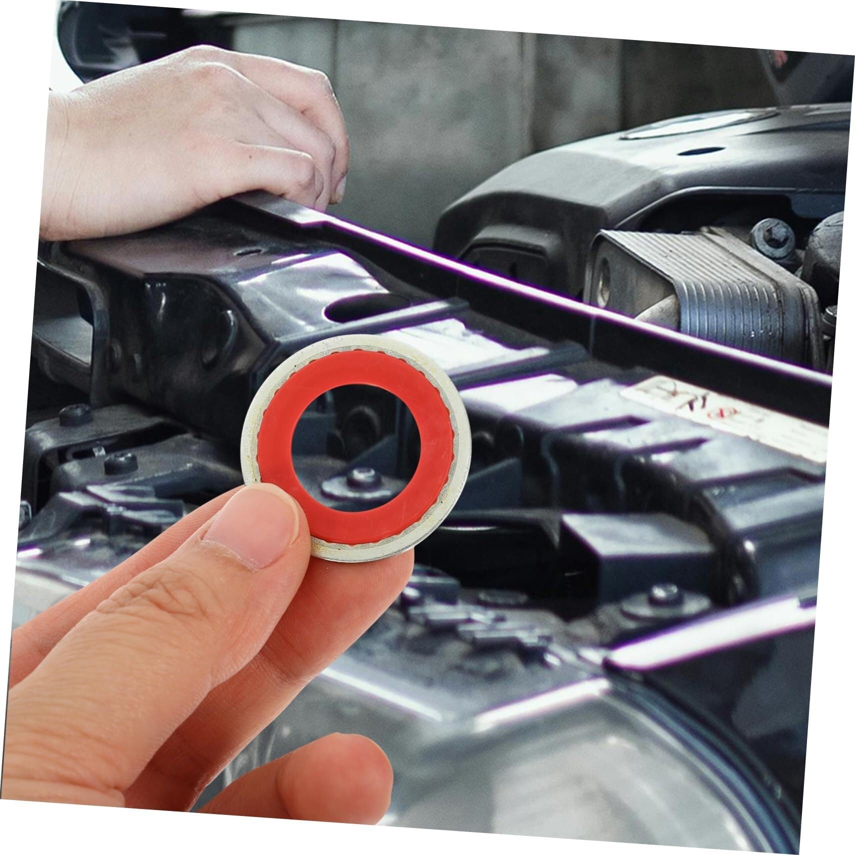 1 Juego de Arandelas Rojas Anillos de Aire Acondicionado Automotriz Reemplazo de Automóviles Anillos de Aire Acondicionado Junta de Compresor de Aire Acondicionado de PC de Acero Inoxidable 30 Piezas(