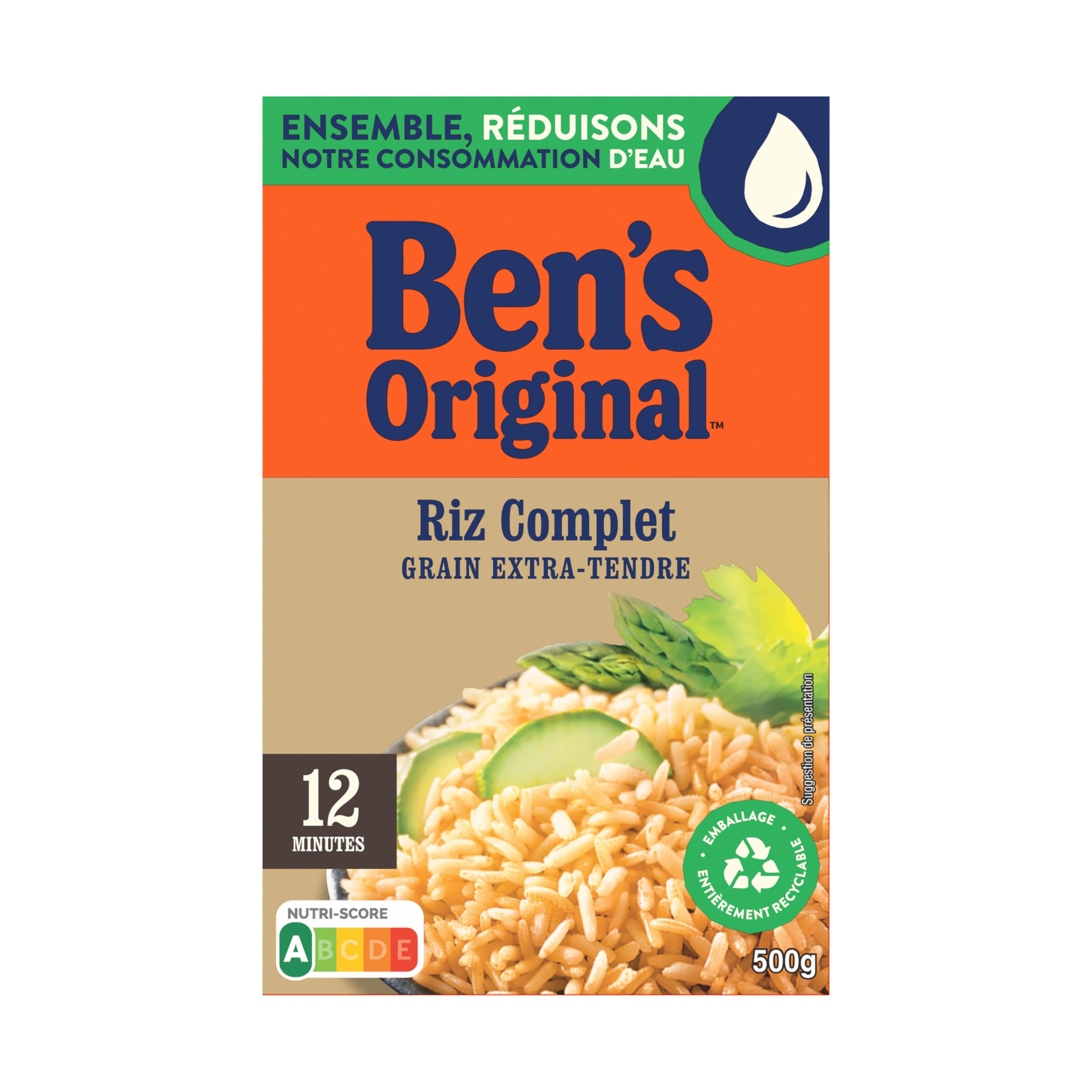 BEN'S ORIGINAL Riz Complet Vrac 12 minutes (12x500g)