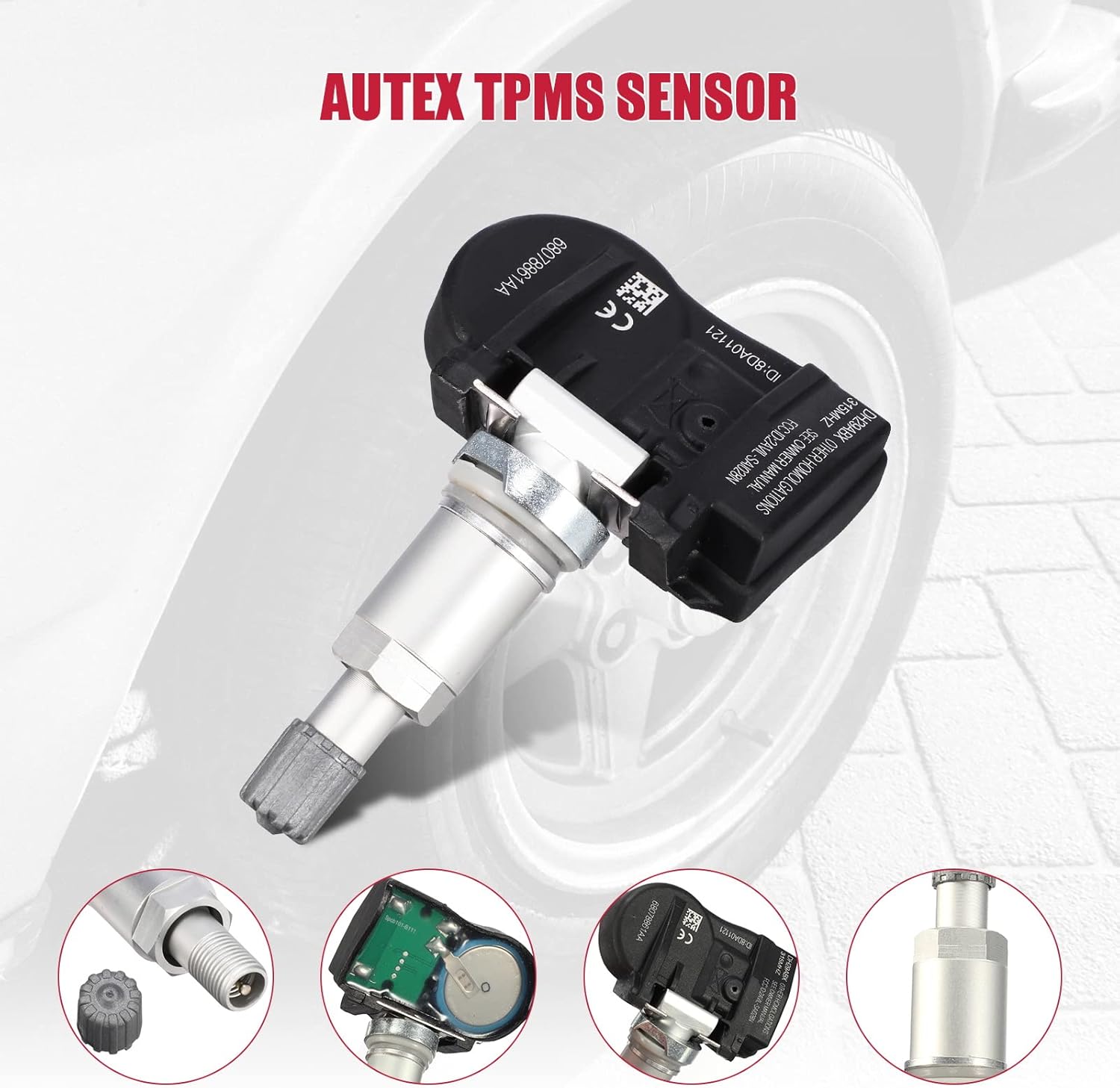 TPMS Sensor Tire Pressure Sensor 315MHz OEM Tire Pressure Monitor System Compatible with Jeep Grand Cherokee Wrangler Liberty Dodge Chrysler 200 300#68078861AA,68001696AB, 974301, Set of 4