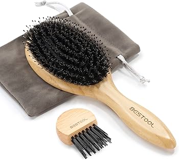 Amazon | BESTOOL ヘアブラシ 豚毛 くし 木製 櫛 パドルブラシ メンズ
