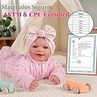 Vista 9 de BABESIDE Muñecas de bebé Reborn Sunny - Muñeca de bebé realista de vinilo suave de 17 pulgadas con cara sonriente y accesorios completos, muñecas