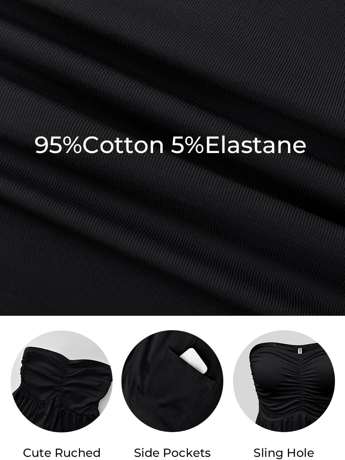 MIHOLL Womens Jumpsuit Casual Summer Strapless One Piece Rompers Loose Overalls Jumpers with Pockets - Image 5