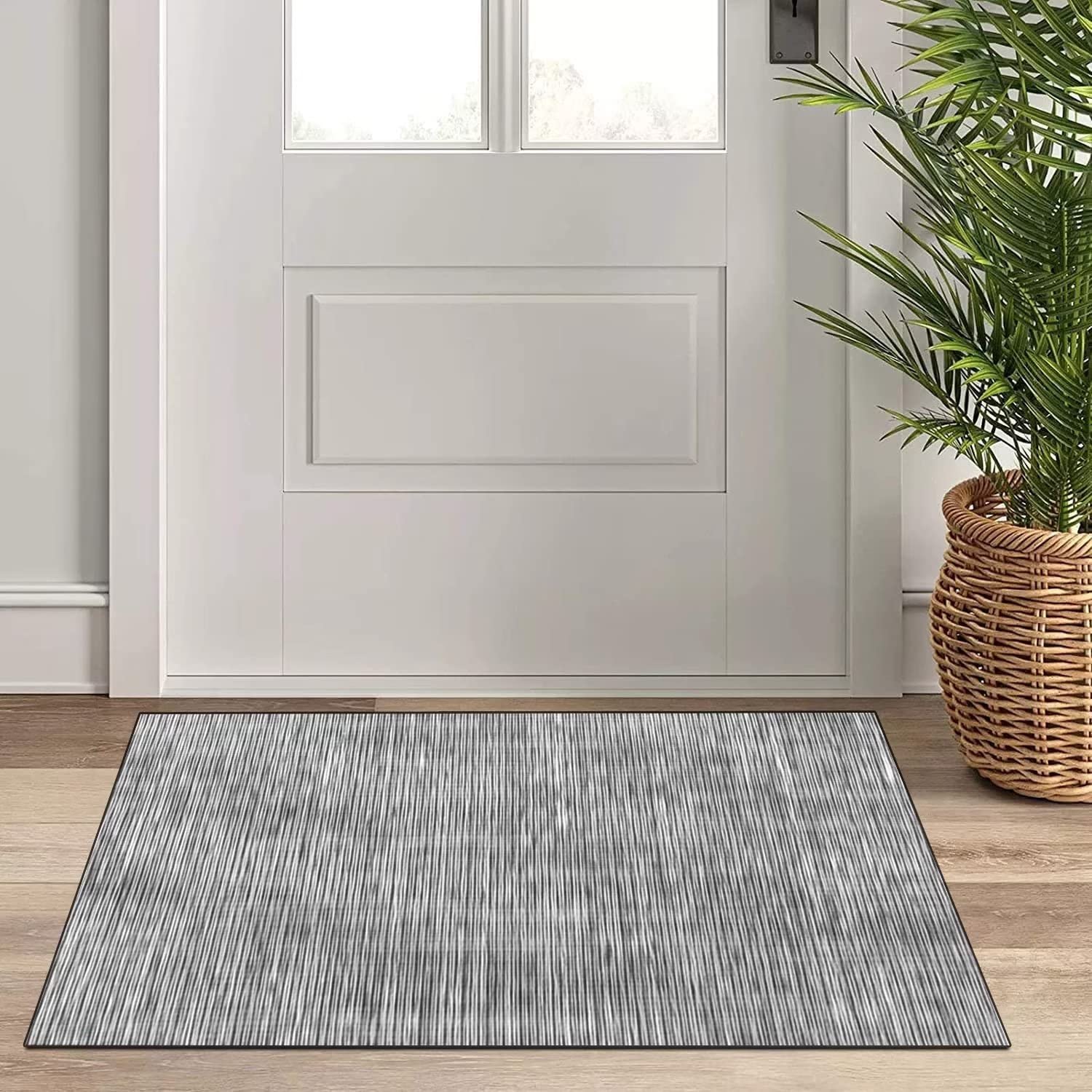 ZUZEKU Keukenloper, wasbaar, antislip, donkergrijs, 70 x 400 cm, gangloper, tapijtloper, voor gang, keuken, slaapkamer, eetkamer, polyester, per meter aanpasbaar