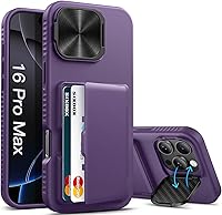 Vista 19 de Funda tipo cartera para iPhone 16e con soporte, tarjetero integrado y funda para cámara, protección contra caídas de grado militar a prueba