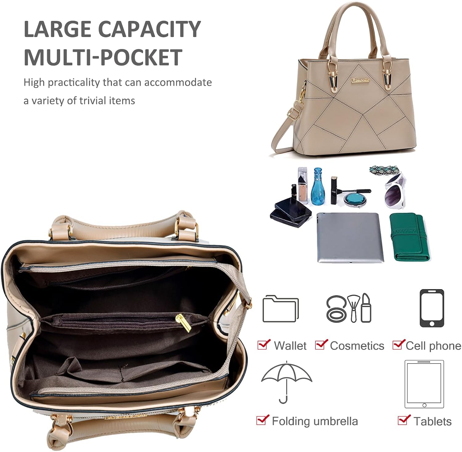 NICOLE & DORIS Top-Handle Bags Handbags for Women Classic Tote Bag Satchel Shoulder Bags for Shopping Work Dating