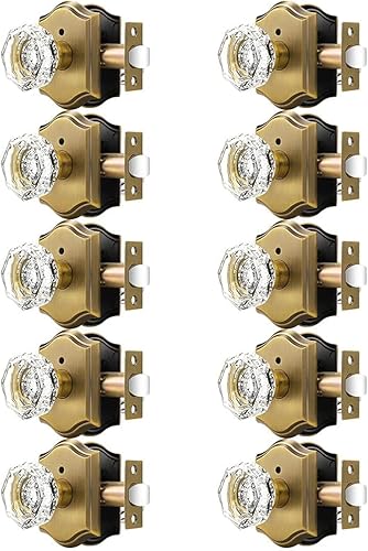 Miniatura 9 de Orger Pomos de puerta de cristal para interior de guardarropapuerta francesa, pomos decorativos inactivos individuales que no giran para un solo