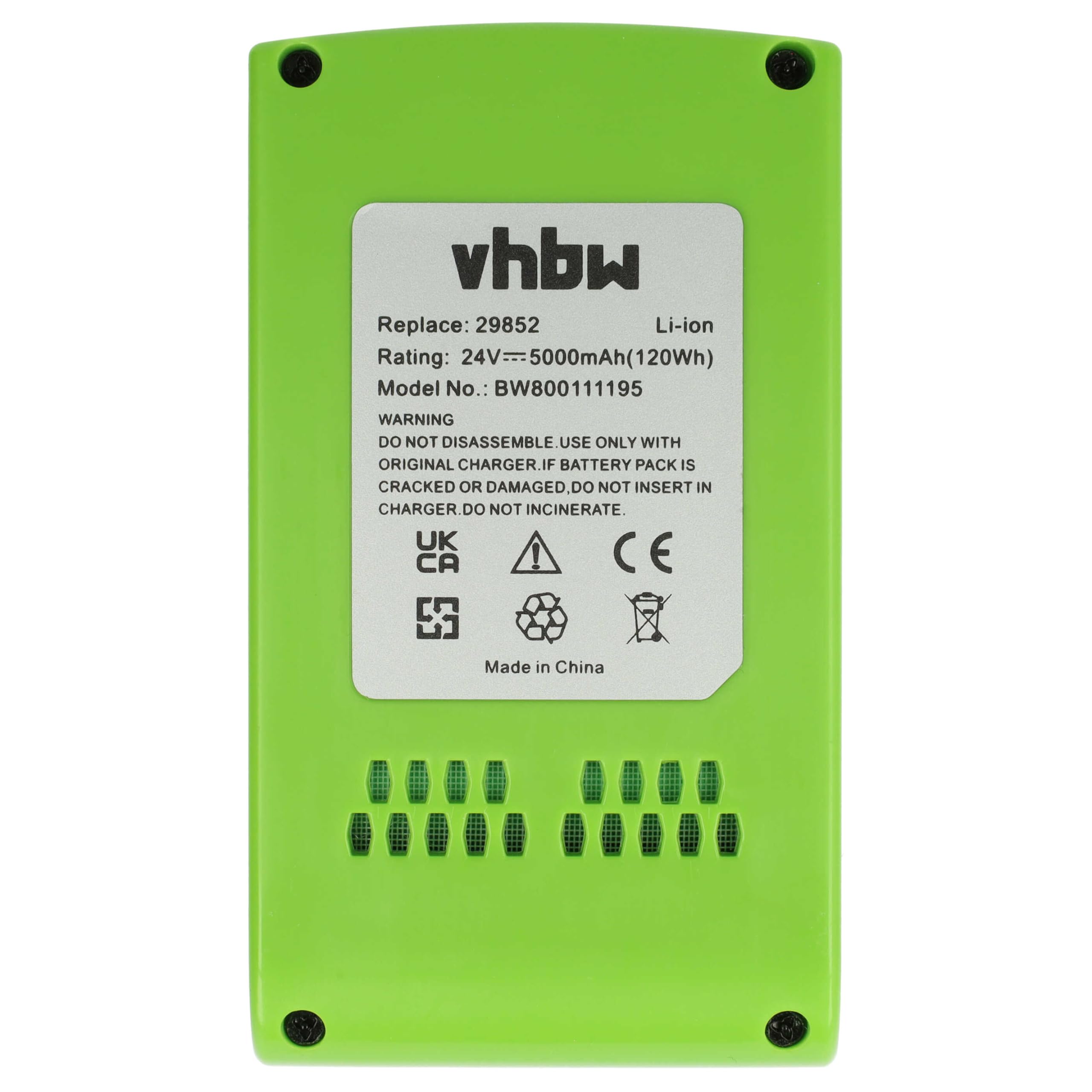 vhbw batteria compatibile con Alpina BLA 24 Li, H 24 Li, C 24 Li, T 24 Li, MT 24 Li utensile elettrico (5000 mAh, Li-Ion, 24 V)