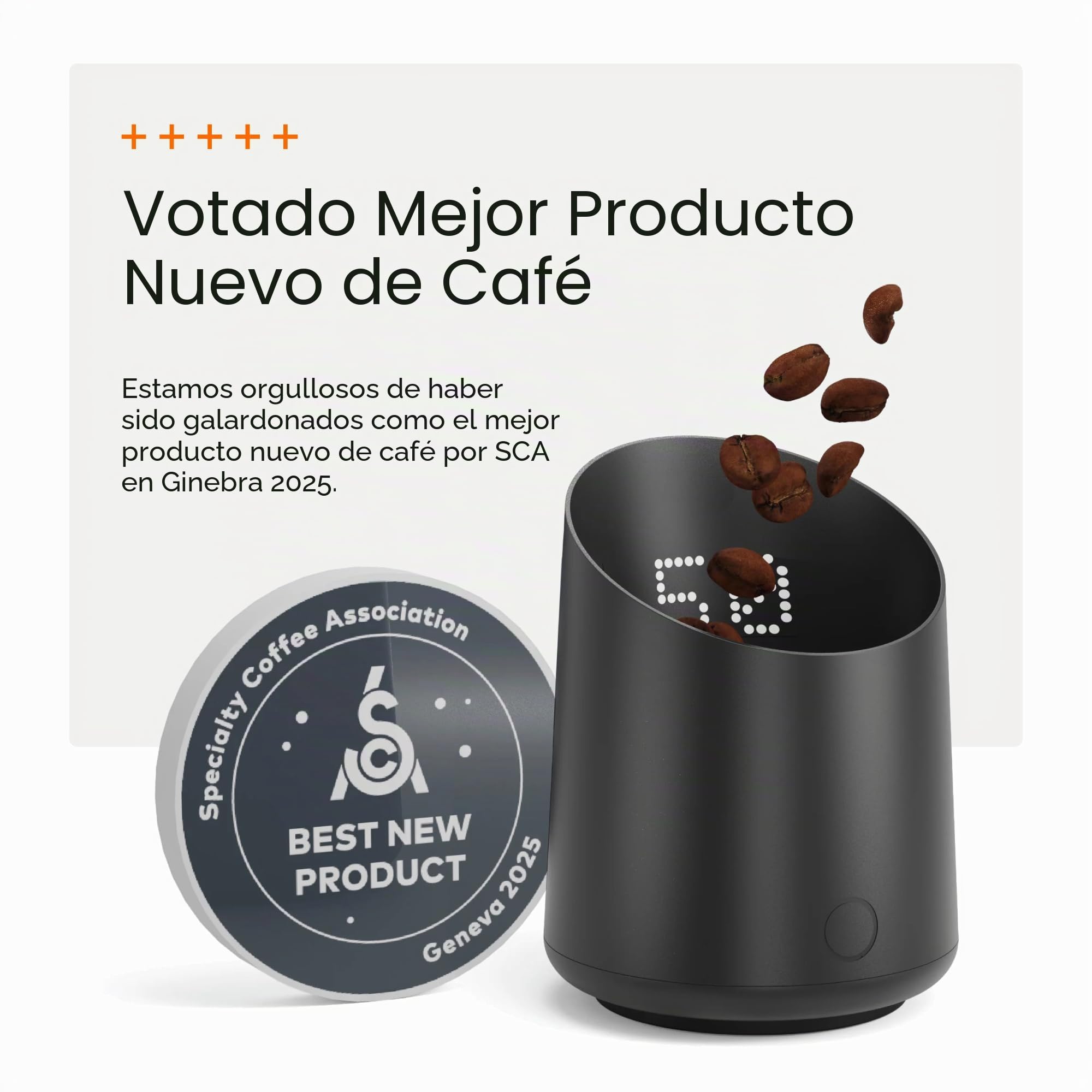 Subminimal Subscale| Taza dosificadora digital de café, pantalla LED invisible, activada por tacto, báscula de pesaje precisa de granos de café en gramos u onzas, recargable por USB-C, IPX4 resistente