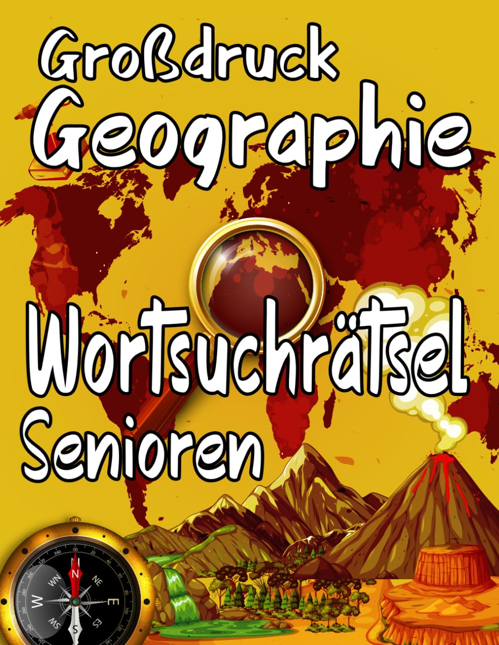 Großdruck Geographie Wortsuchrätsel Senioren: 102 Rätsel, Themen Wortsuchrätsel oma und opa , 1200 Wörtern mit allen Lösungen