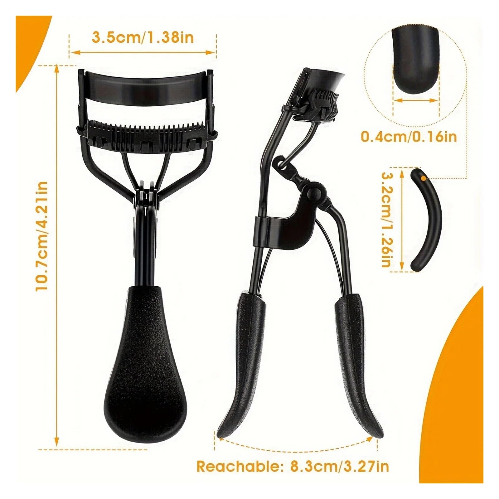 7/16 stücke Wimpern Curler Set Mit Ersatz Pads for Frauen Curling Pinzette Clips Lash Mascara Zauberstäbe Pinsel Make-Up-Tool(16pcs black)