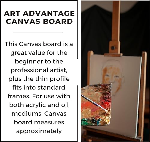 Miniatura 10 de Art Advantage Tablero de lienzo reciclado MDF 12x16, 3 piezas, paneles de lona MDF reciclados para pintura, lienzos para pintura, lienzos para