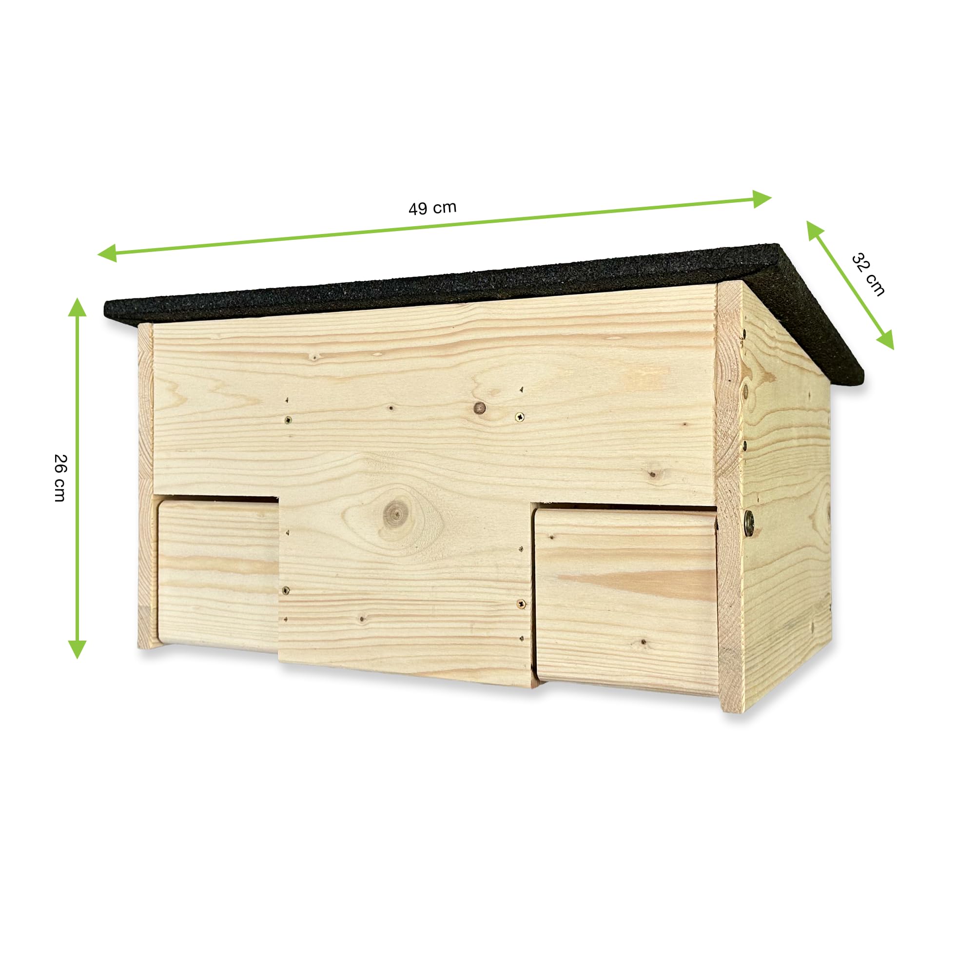 GARTENETAGE Igel-Futterhaus wetterfest mit Rattenklappen – Futterstation für Igel aus Holz mit Schutz vor Katzen, Ratten & Regen – Igelhaus für Garten, naturnah & robust