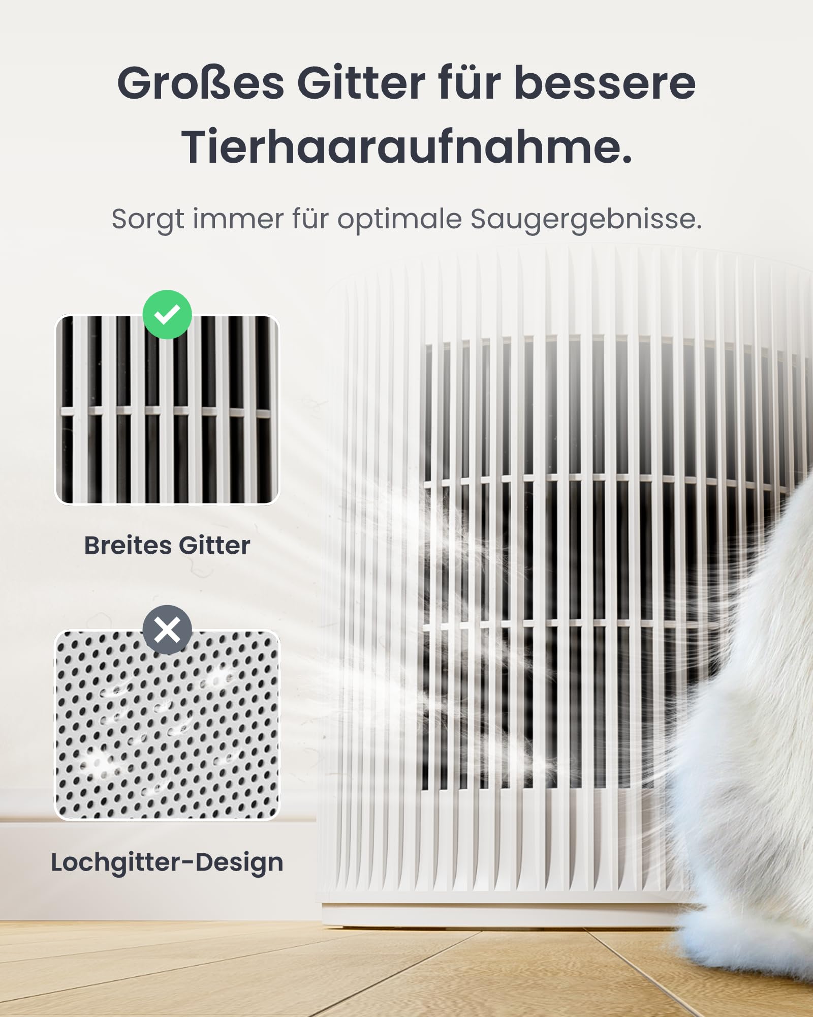SwitchBot Luftreiniger mit App-Steuerung und Nachtlicht, CADR 400m³/h bis zu 83㎡ Zimmer, HEPA-Filter entfernt 99,97% Schimmel Staub Pollen, 20dB Schlafmodus, Haustiermodus für Familien mit Haustieren