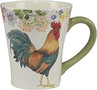 Vista 4 de Certified International Floral Rooster 20 oz. Mugs, Set of 4 Assorted Designs