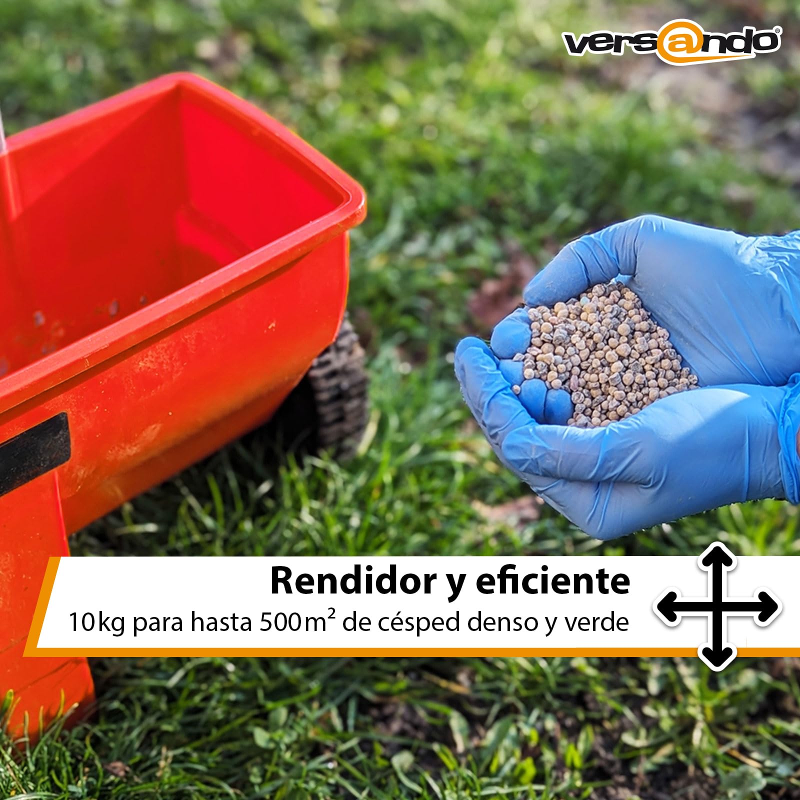 versando 10 kg hasta 500 m² de abono prolongado césped: aporte nutritivo perfecto, efecto prolongado de hasta 12 semanas, ideal para un césped denso y verde
