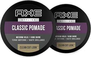 AXE Clean Cut Look Classic Pomade for Men: Medium Hold, Natural Shine, No Crunch - 2.64oz (2 Pack)
