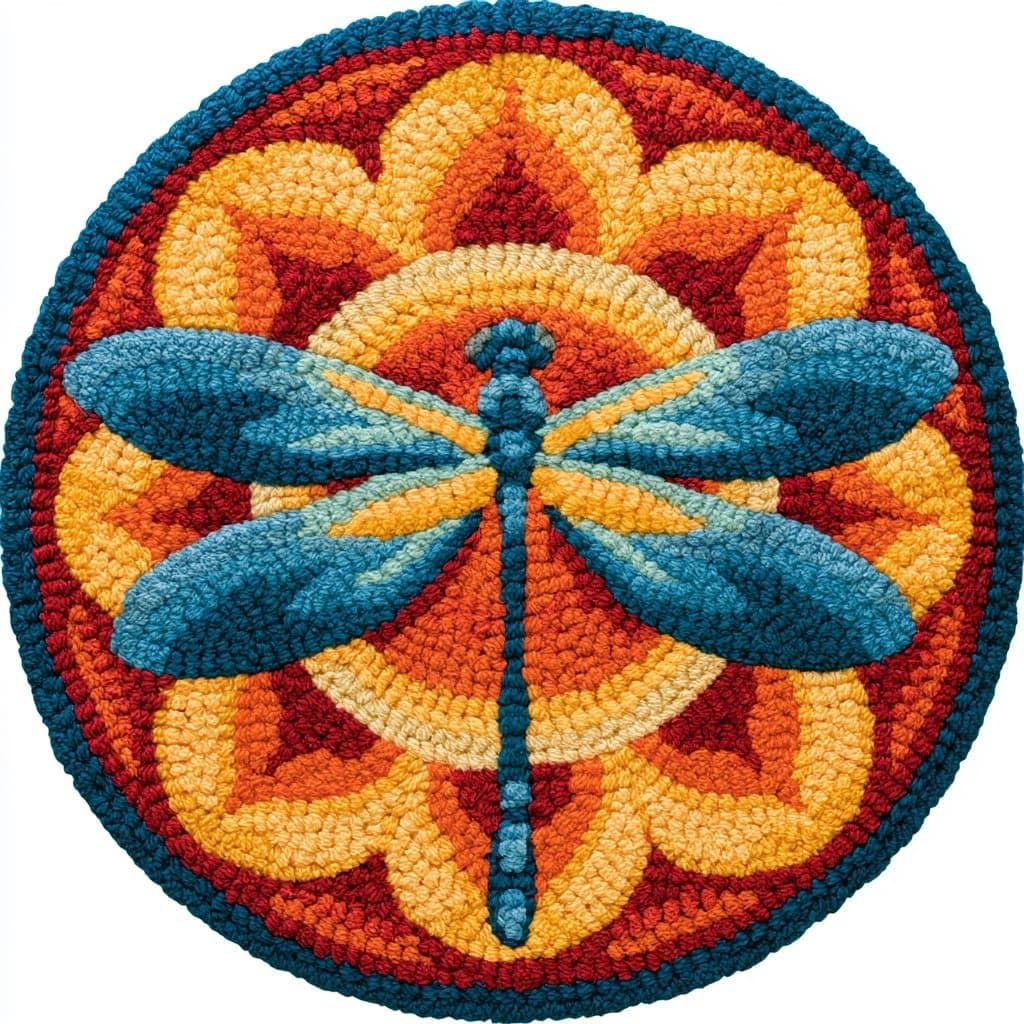 AMBATTERY Latch Hook Kits for Adults,Latch Hook Rug Kit,Animal Dragonfly