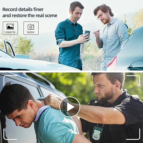 Miniatura 7 de CAMMHD Cámara corporal C8-64GB 2K1296P, grabación de video de 11 a 12 horas, cámara corporal de visión nocturna, cámara de cuerpo con cifrado de