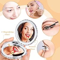 Vista 7 de Vicenpal 6 Pack Floral Compact Mirrors for Women, Mini Folding Pocket Makeup Mirror with Magnification, Portable Travel Purse Mirror, Gift for