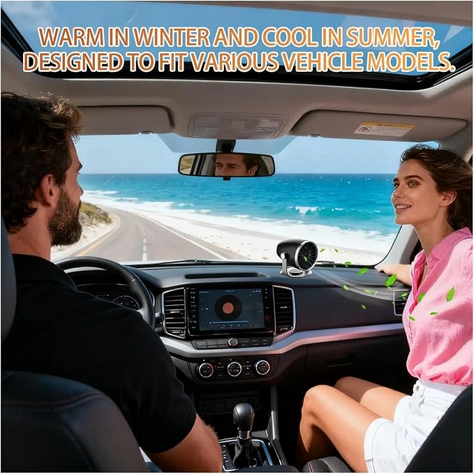 Calefactor Eléctrico Portátil para Auto 12V con Ventilador y Rotación 360° miniatura 4
