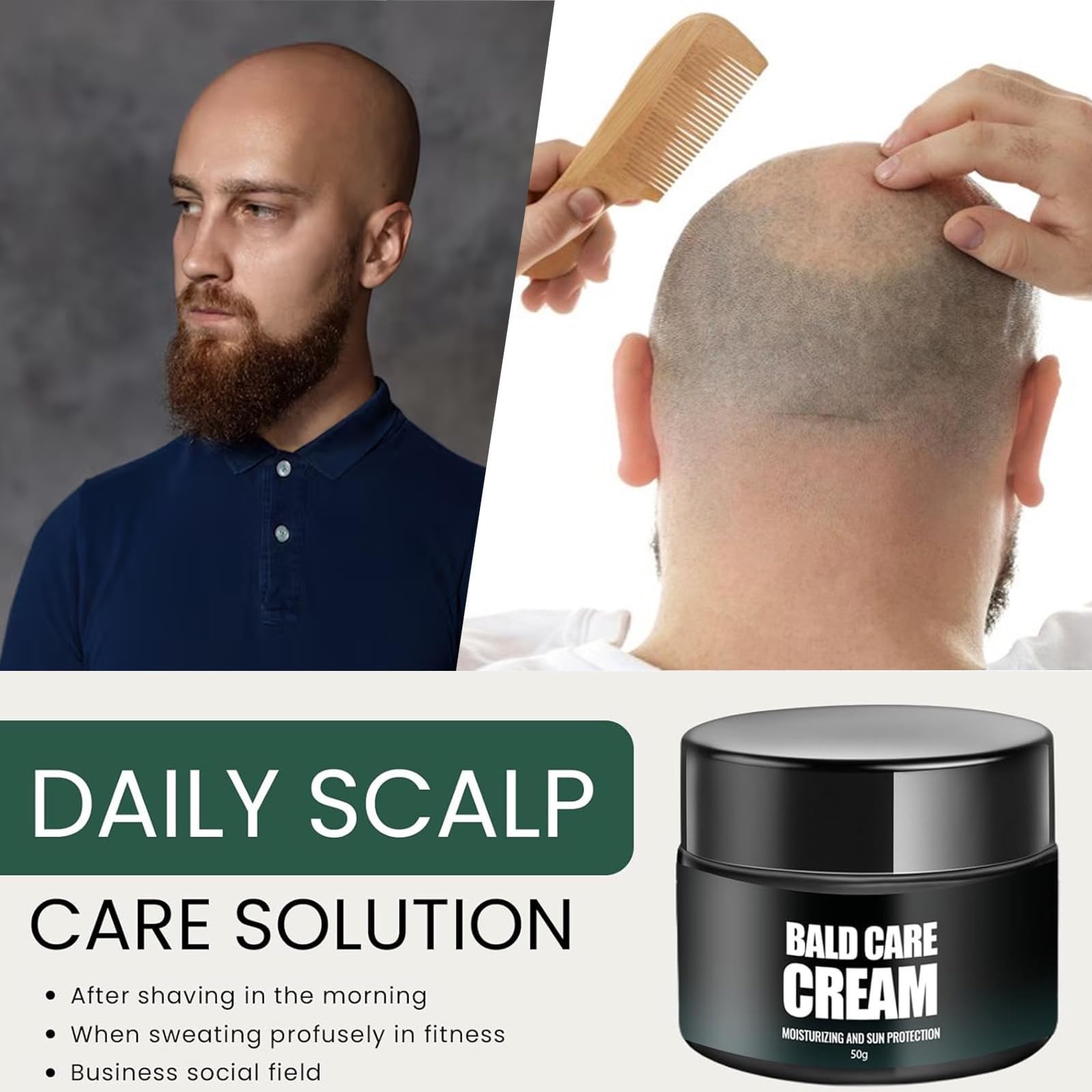 2Pcs Bald Head Cream with SPF 25, 100 g (Pack of 1) - Image 3