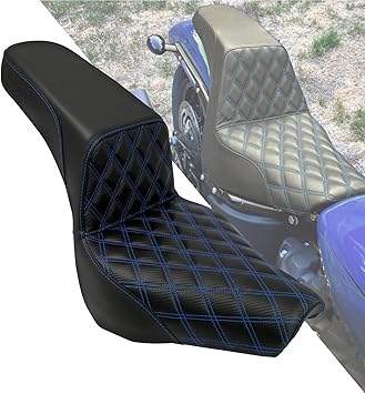 Motorcycle Driver Passenger Seat Fit For Harley Softail Street Bob FXBB FXBBS 2018-2025 Softail Standard FXST 2020-2025 Blue Stitching