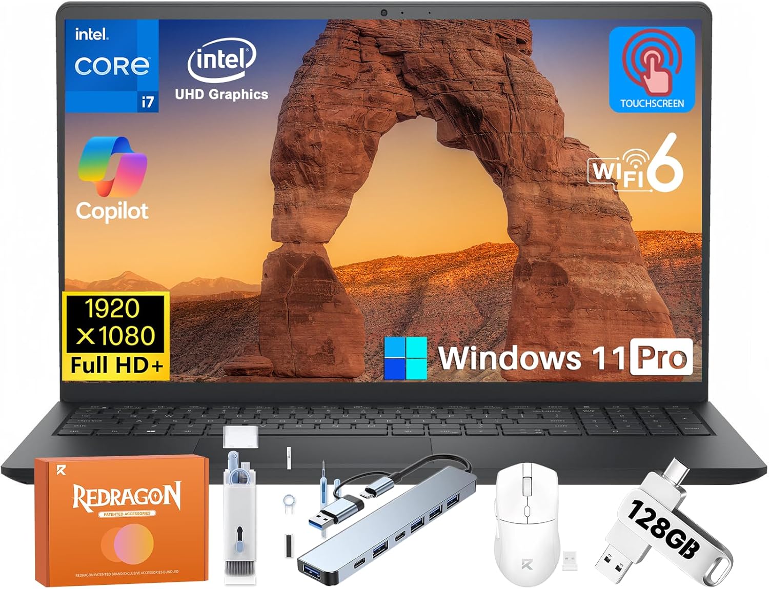 Dell Inspiron 15 Touchscreen Laptop, Intel 10-Core I7-1355U(up to 5.0 GHz), 15.6…