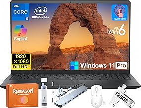 Dell Inspiron 15 Touchscreen Laptop, Intel 10-Core I7-1355U(up to 5.0 GHz), 15.6'' FHD Anti-Glare Display, 32 GB RAM, 1 TB SSD, Windows 11 Pro, Copilot AI, Numeric Keypad, for Business Student