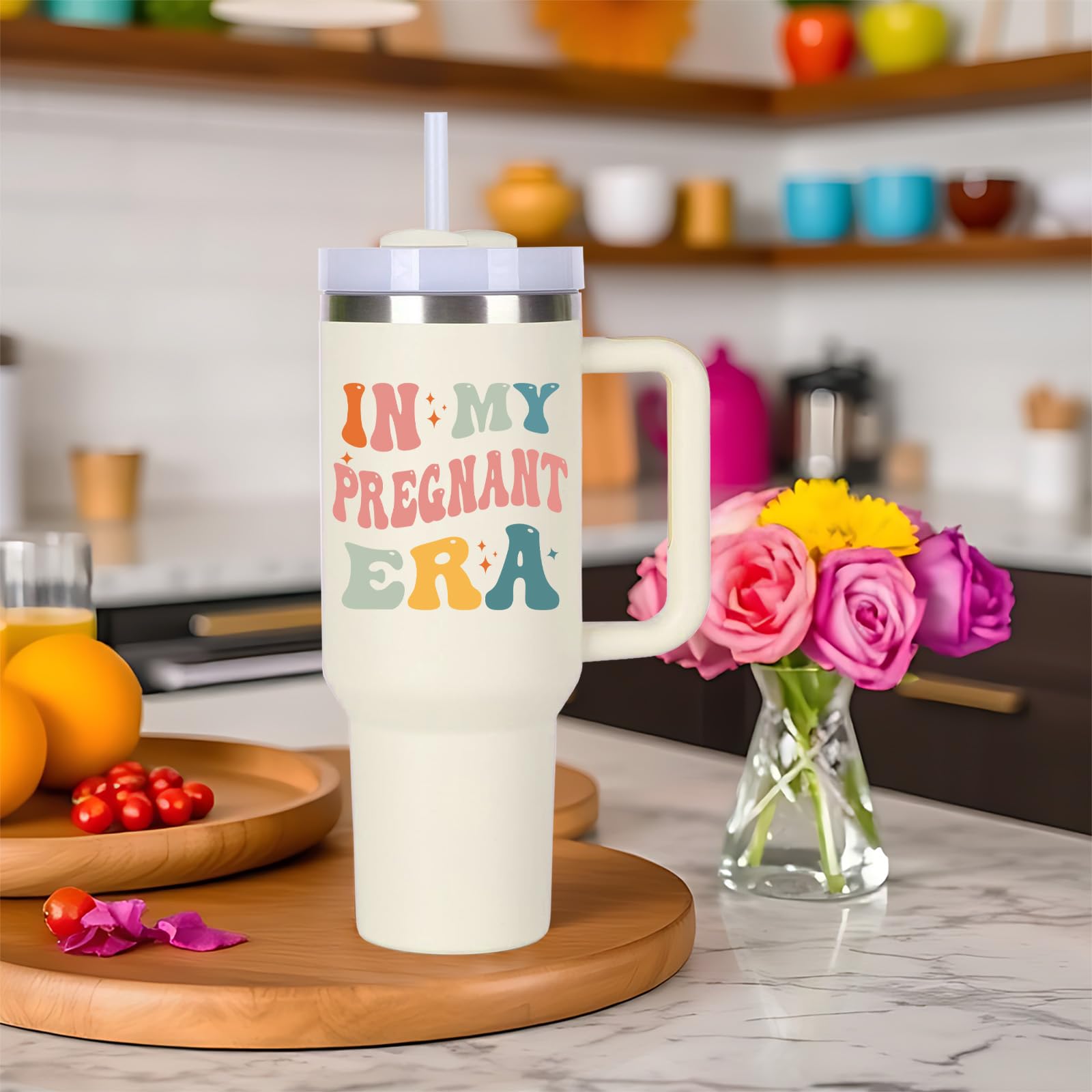 momocici Pregnancy Cup Tumblers Gifts.40oz In My Pregnant Era Tumbler with Handle.Pregnancy Gift.Pregnancy Cups.Pregnancy Tumbler.40oz mom to be New Mom First Time Mom Gifts for Pregnant Women.