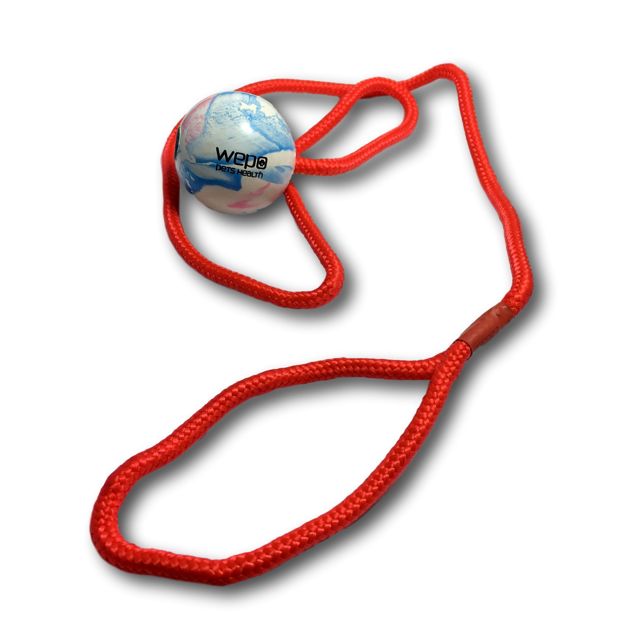 Wepo Dog Toy -  Natural Rubber Puppy Toy Ball with Cord Approx. 50 cm