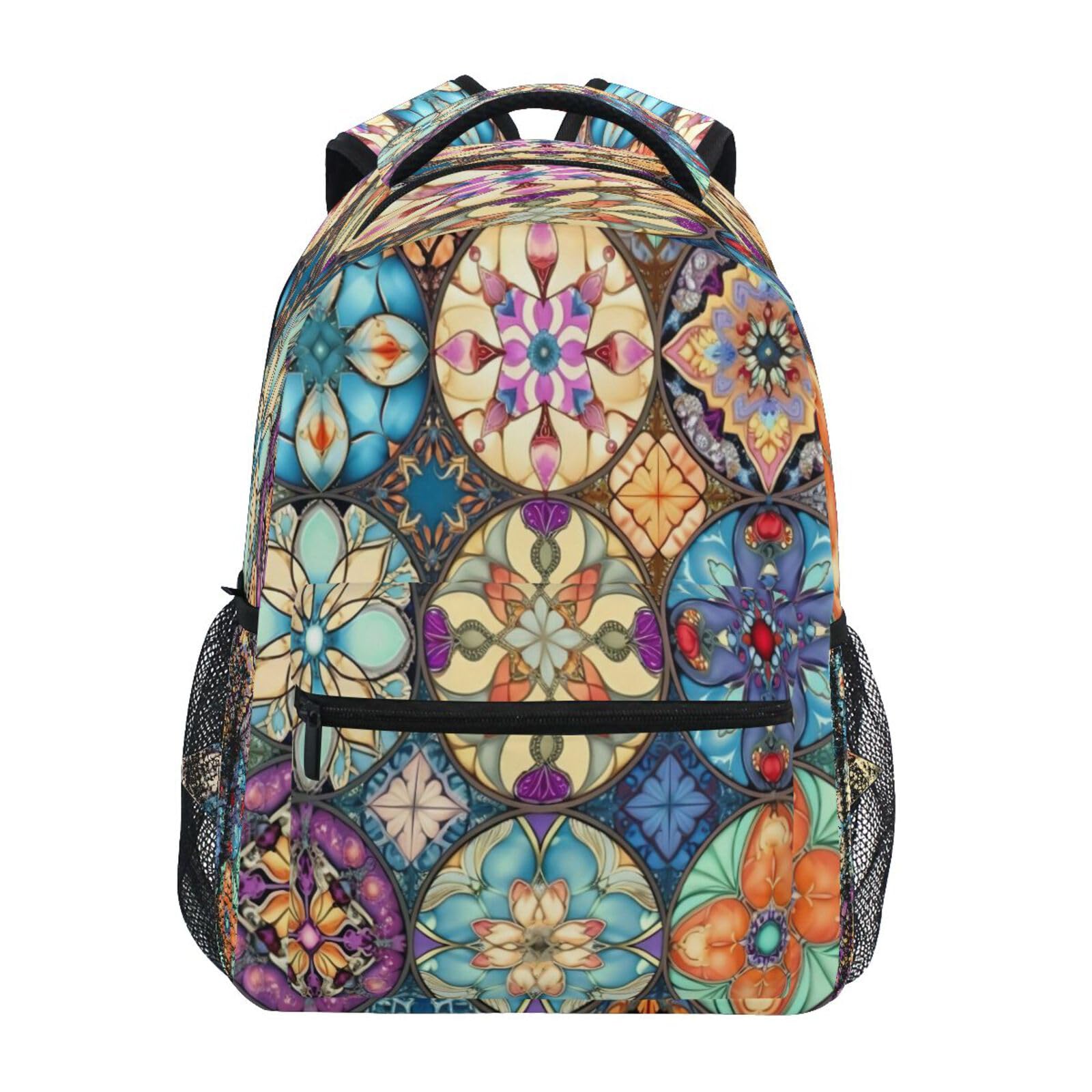 Cgiub Mochila de viaje con estampado étnico para hombres y mujeres, grande, resistente al agua, mochila universitaria para laptop, mochila casual para el trabajo y negocios, a, 40.5x29x17.5cm