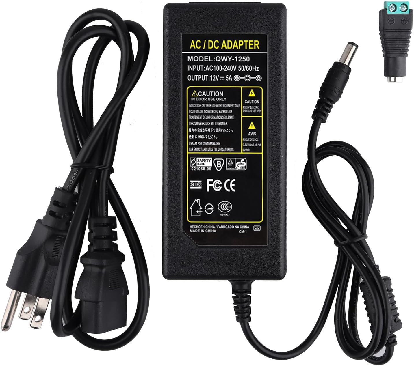 Amazon.com: SNKIZN DC 12V 5A Power Supply Adapter Converter Transformer ...