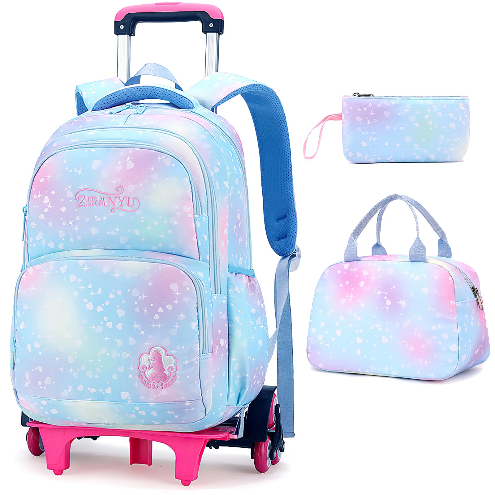 Mochila escolar con ruedas para niñas, con ruedas, 32 x 18 x 45 cm, Rucksack