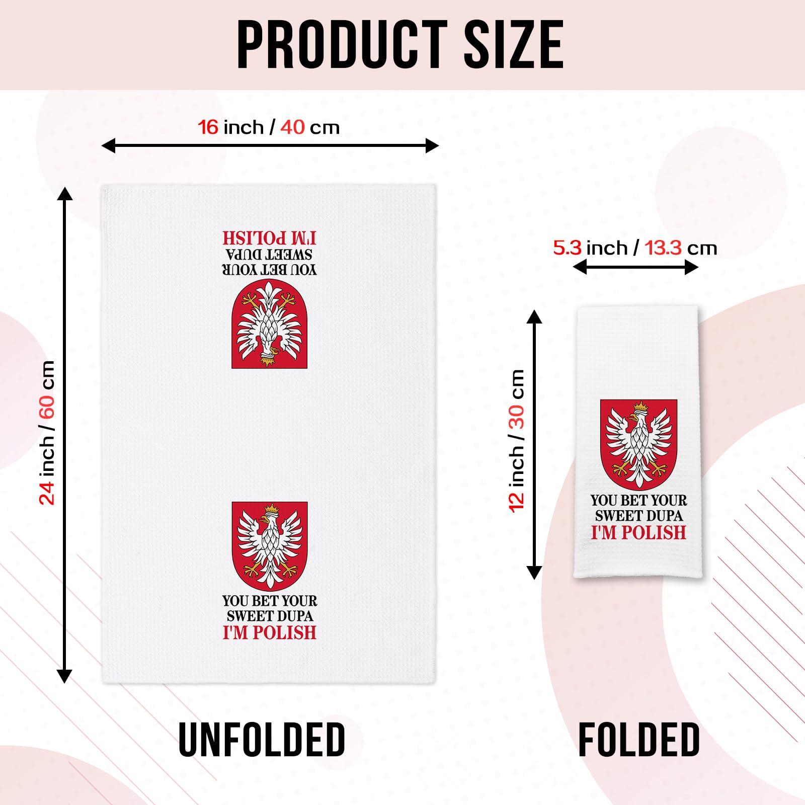 Funny Saying Kitchen Towels, You Bet Your Sweet Dupa I'm Polish Dishcloths, Polish Gifts for Women Men, Poland Flag Decorative Tea Towels, Sweet Housewarming Gifts for Hostess Friend Bestie