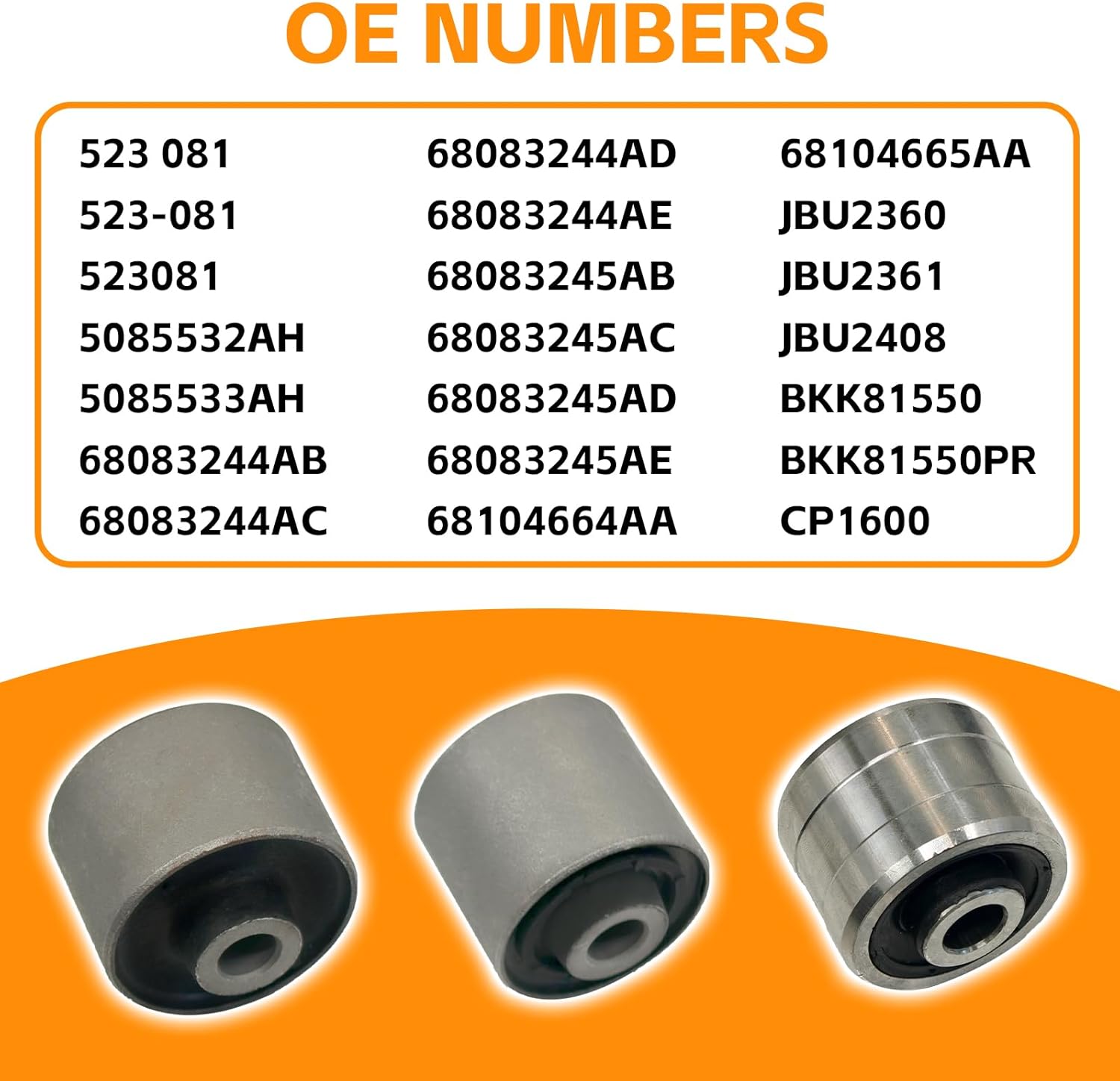 523-081 Rear Suspension Knuckle Bushing Compatible with Chrysler 200 & Dodge Avenger 2011-2014 Dodge Journey 2011-2020 Replace 5085532AH 5085533AH Includes 3 Knuckle Bushings
