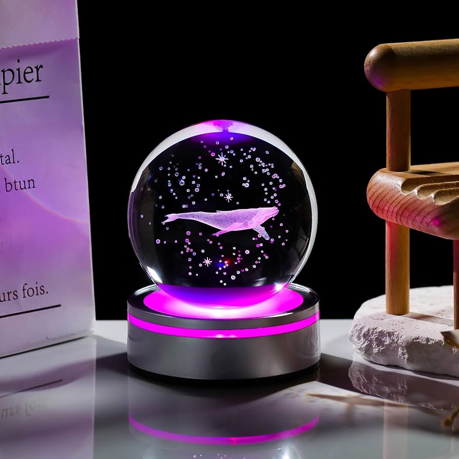 Amazon.co.jp: Kertari 3D宇宙 K9クリスタルボール くじら 模型