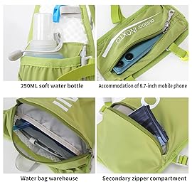 INOXTO Running Hydration Vest Backpack,Lightweight Insulated Pack with 1.5L Water Bladder Bag Daypack for Hiking Trail Running Cycling Race Marathon for Women Men (Fruit Green)