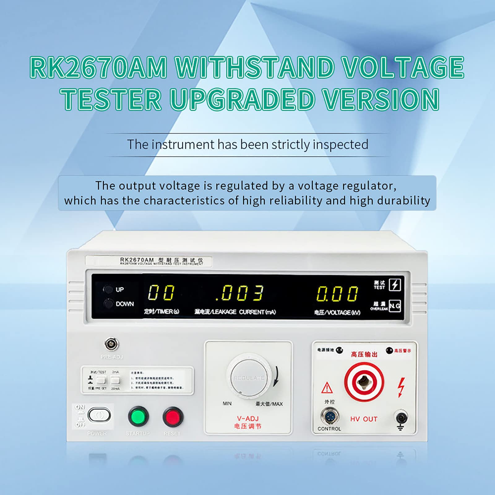Tester wysokiego napięcia Narzędzie do testowania rezystancji izolacji napięciowej 5KV, cyfrowy tester wysokiego napięcia AC LED do niezawodnej oceny